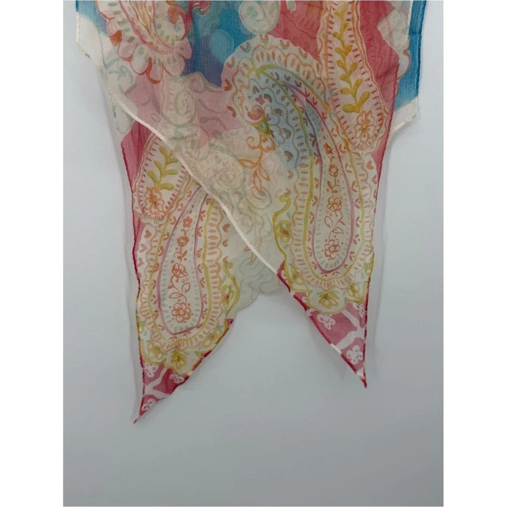 Unbranded Colorful Paisley Lightweight Long Scarf Accessory Pink Boho